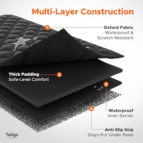Tailigo Premium Dog Car Seat Cover – Waterproof, Heavy-Duty, Non-Slip, Full Protection for Back Seat – Safety Anchors, Side Flaps & Storage Pockets – Fits All Cars & SUVs — view 3