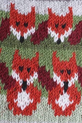 Pachamama Handknitted 100% Wool Hot Water Bottle Cover and 2 Litre Hot Water Bottle - Fox Pattern Handmade Fair Trade Multicoloured Thermal — view 4