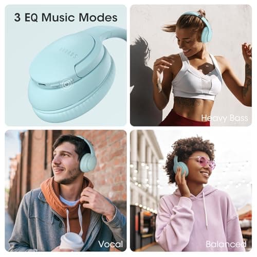 DOQAUS Bluetooth Headphones Over Ear, Headphones Wireless with 90H Playtime — view 3