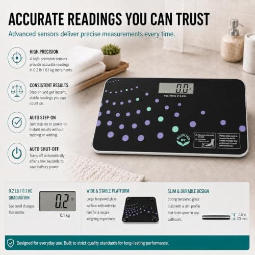 NewlineNY SBB0721M-NYTW Digital Mini Travel Bathroom Scale, Trendy Wave — view 3