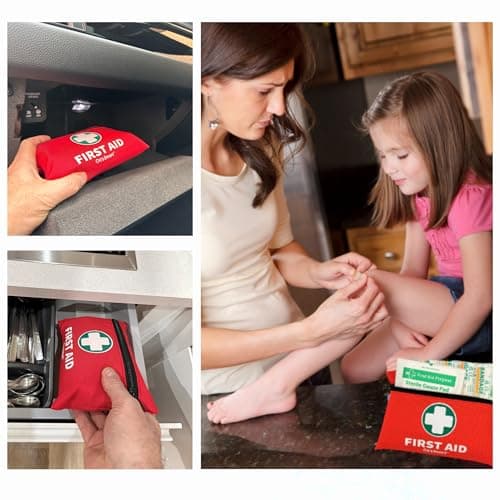 it's Smart Premium First Aid Kit 110 Pieces - for Travel Essentials, Hiking, Home, Camping and Car - Includes Emergency Blanket, Plasters, Bandages, Eyewash and Other First Aid Essentials - Red — view 3