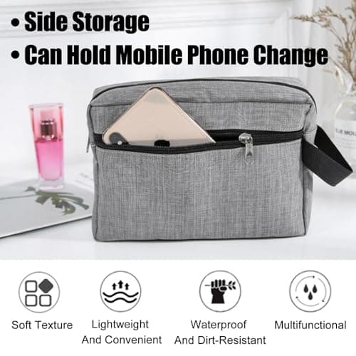 BDSHUNBF 2 Pcs Men's Wash Bags - Travel Friendly Washbags for Men - Black Small Men's Toiletry Bag for Traveling and Everyday Use — view 5