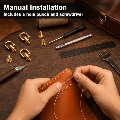 8 PCS D Rings for Bags, Gold Metal Bag Hardware for Bag Making — view 4