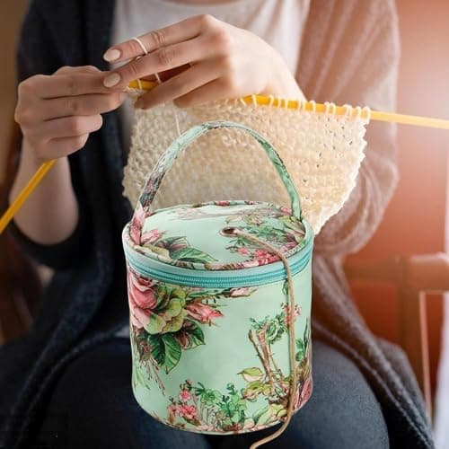 KAISELINNA Knitting Bag Yarn Storage Bag Wool Holders Crochet Tote Organizer Storage Bag Travel Knitted Wool Bags Sewing Tools (Green) — view 6