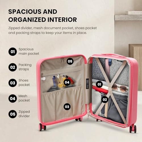 Aerolite 55x40x20 Expandable Ryanair Priority Cabin Suitcase, 4 Wheels — view 5