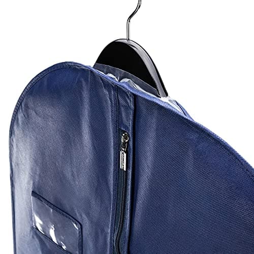 HANGERWORLD Pack of 3 Navy Blue Breathable Suit Garment Clothes Cover Bags-40" (100cm) — view 5