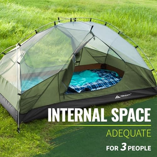 Forceatt Camping Tent,2-3 Man Tent for Outdoor PU3000mm Waterproof Tent Lightweight & Portable easy set up for Hiking Backping Eurohike — view 5