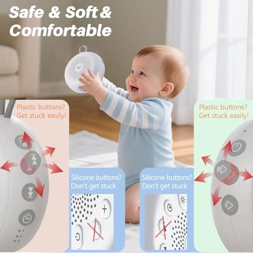 White Noise Machine Portable Sound Machine for Baby Adult Features Powerful Battery, 20 Soothing Sound, Noise Canceling for Sleeping, Sound Therapy for Office Home, Travel, Registry Gift — view 4