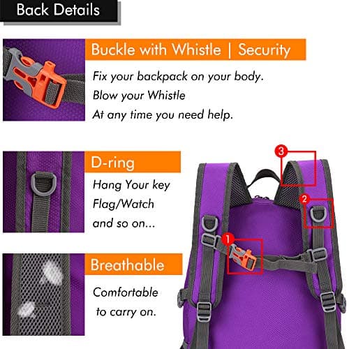 MAXTOP 30L Backpack Ultra Lightweight Packable Foldable Rucksack Water Resistent For Men Women Outdoor Camping Hiking Travel Daypack Handy Durable Gifts For Men Women — view 5