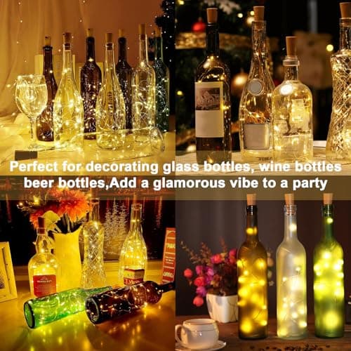 Wine Bottle Lights with Cork 4 Pcs Warm White Fairy Lights Battery Operated — view 6