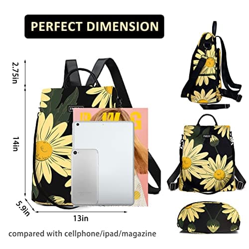 Fmeida Anti Theft Backpack for Women Small Travel Rucksack Water Resistant — view 2