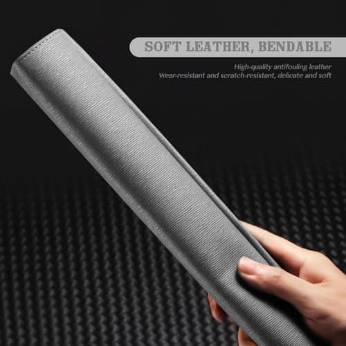 Skyzone A4 Document Folder Wallet, PU Leather Travel Document Holder Organizer, Waterproof File Folder with Snap Closure, Multifunctional File Envelope Portfolio Storage Case (Grey) — view 4
