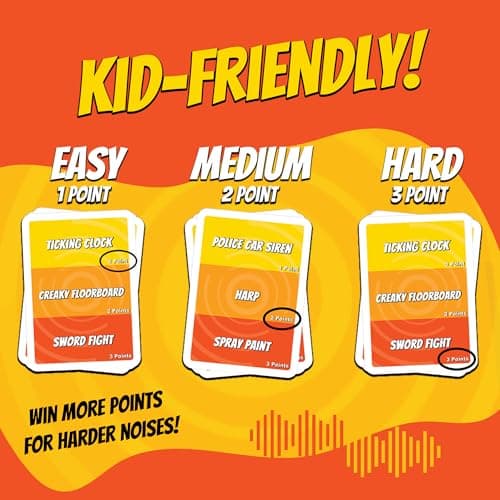 Worgan Games Guess That Noise: Funny Sound Impressions Party Game for Family & Friends - Travel Size - 2-15 Players - Ages 8+ — view 5