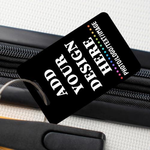 Personalised Luggage Tags Custom Metal Luggage Name ID Tag with Stainless Steel Loop Custom Suitcase Labels Travel Baggage Tag for Airport, Stroller, Crew Bag Business Trip Gift for Travellers Friend — view 4