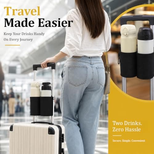 Luggage Cup Holder for Suitcase Travel Accessories Drink Holder Attachment — view 6