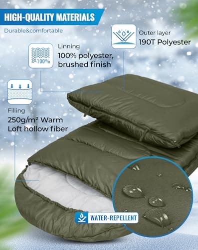 KingCamp Sleeping Bag 3-4 Season Single Olive R — view 4