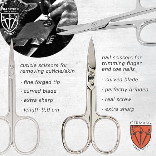 3 Swords Germany - brand quality 8 piece manicure pedicure grooming kit set for daily nailcare genuine leather case black in gift box - Made by 3 Swords — view 2