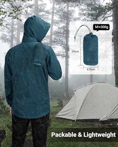 Outdoor Ventures Men's Waterproof Jackets Lightweight Windproof Raincoat — view 5