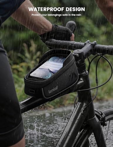 Lamicall Bike Frame Bag Waterproof, [1.6L Capacity] Bike Top Tube Phone Bag — view 2