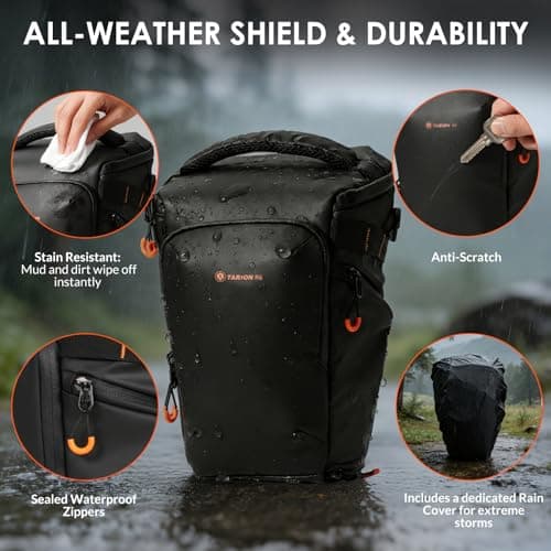 TARION DSLR Small Camera Bag Expandable Toploader Sling Bag with Strap — view 5