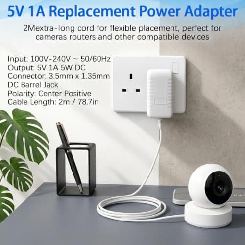 5V Charger for Babysense HDS2 Video Baby Monitor with 3.5x1.35mm Jack — view 3