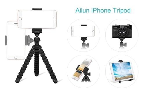 Flexible Mini Tripod Holder with Bluetooth Control-360° Rotatable Phone Stand with Rubber Grips Portable Travel Camera Mobile Phone Mount Compatible with iPhone, Android Phones, GoPro (Black) — view 5
