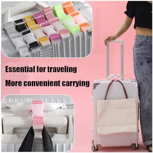 RUIENGCOMM 8 PCS Elastic Fastening Belt for Luggage Adjustable Luggage Straps for Suitcases Attach Bags Portable Travel Suitcase Accessory — view 5