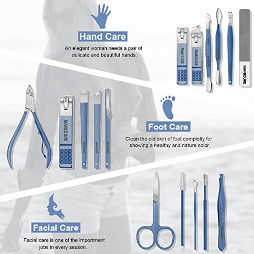 Manicure Set Professional Nail Clippers Pedicure Kit, 16pcs Stainless Steel — view 2