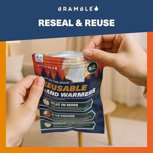 Bramble - Reusable Hand Warmers (10 Pairs, 20 Total) - Air Activated Pocket Warmers with Resealable Pouch - Warm in Minutes & Odour-Free - 8 Hours of Heat across multiple uses — view 6