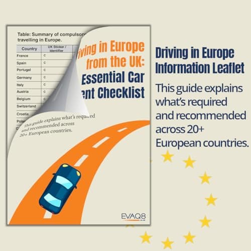 EVAQ8 France & Europe Car Travel Conversion Set – Includes UK Car Sticker & Eurolites Beam Converters – Essential for Driving in Europe — view 6