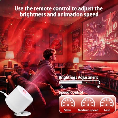 LED Star & Galaxy Projector with Remote Control, Adjustable Speed & Brightness Night Light, Aurora Lights for Adult Party Decoration — view 5