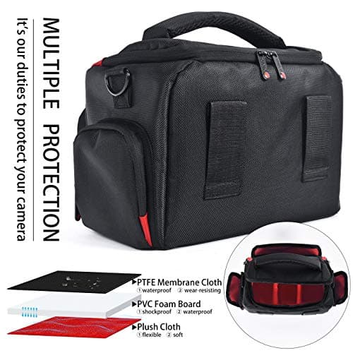 FOSOTO Waterproof DSLR Camera Case Bag Large Capacity Compatible for Nikon D3500 D3400 D5600 D7500 D850, Canon EOS 2000D 4000D 80D 750D 7D Mark II Shockproof Camera Carry Bags Cases — view 6