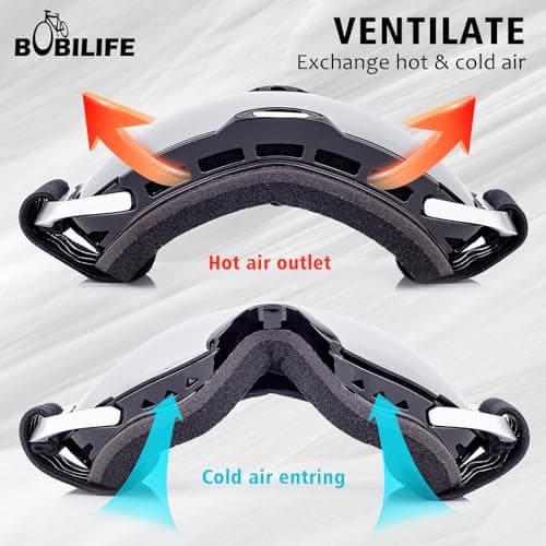 BOBILIFE Snow Ski Goggles with Portable Case for Men Women - Helmet Compatible Adult OTG Anti-Fog and Scratch 100% UV Double Layer Lens for Snowboard Skiing Glasses Goggles — view 5