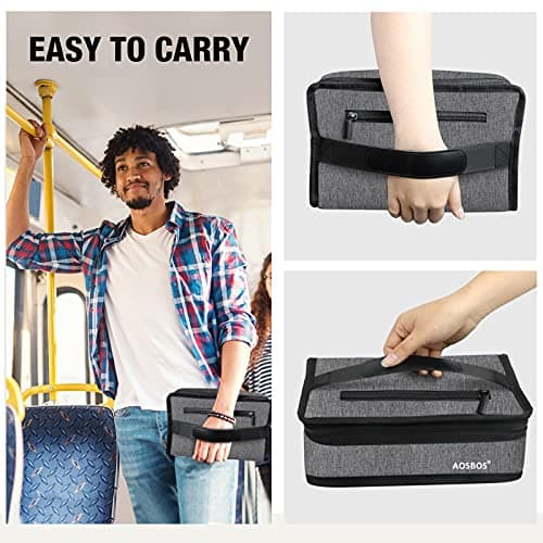 Aosbos Small Insulated Lunch Bag for Men Kids, 3.5L Reusable Lunchbox Cool Bags with Soft Handle, Portable Cooler Bag Snack Pouch for Women Adults Work Picnic School Outdoor — view 4