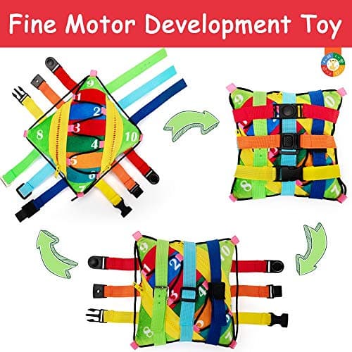 Sensory Pillow Buckle Pillow Toy,Travel Toys for Toddler Buckle Stuffed Toy — view 4