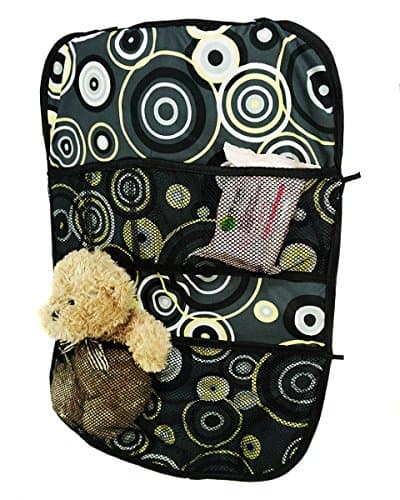 Multi - Pocket Car Back Seat Organizer Cover Protector Travel Storage Rings Yellow [030]