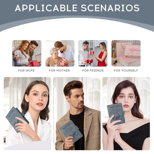 ILIYAH Passport Holder PU Leather RFID Blocking Passport Cover Travel Wallet Case with Card Slot & Elastic Strap Passport Covers (Grey MG) — view 6