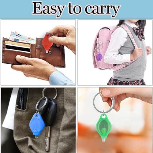 MODOAO Mini LED Keychain Flashlight, 24 Pack Portable Ultra Bright Battery Powered UV Torch with Key Ring, for PET Urine Passport ID Card Currency and Emergency Lighting, Purple Shell — view 4