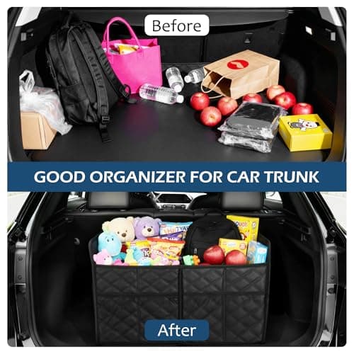 Einesin Car Trunk Organizer and Storage with 7 Pocket,for Women & Men, Collapsible Trunk Organizer for most Cars, 47L Multi-Compartment Car Trunk Organzier, Black (21.3 * 11.4 * 11.4 In) (55x30x35cm) — view 4