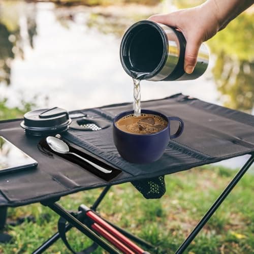 Camping utensils set, ReaNea Camping Plates And Bowls Set With Coffee Mug, Travel Cutlery Set Include Spoon, Fork, Knife for Home, Poolside, Outdoor, Picnic, Camp — view 6