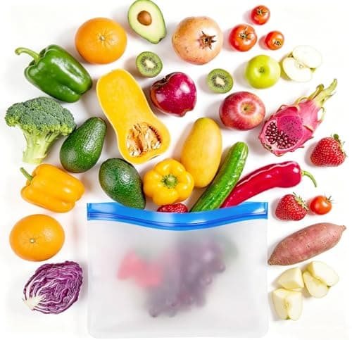 10 Pack Reusable Silicone Food Storage Bags - 3 Sizes BPA-Free Leakproof Ziplock Bags | Freezer & Dishwasher Safe for Sandwich Snack Liquid Fruit Lunch | UK Stock — view 6