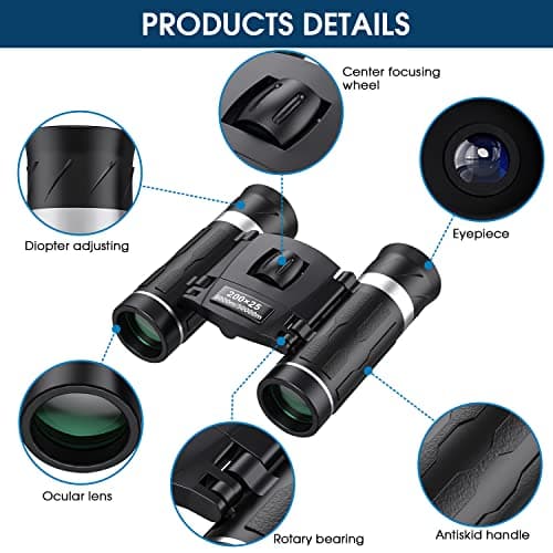 200x25 Compact Binoculars for Adults and Kids, High Powered Mini Pocket Binocular, Small Portable Binoculars Ideal Essentials for Travel, Camping, Bird Watching, Cruise, Concert, Football — view 4