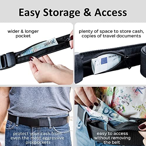 RFID Blocking Slim Passport Holder - Travel Pouch to Protect Cash, Credit Cards & Travel Documents; Customs Friendly for Men & Women, Black, 26 to 42 inches, Black — view 4