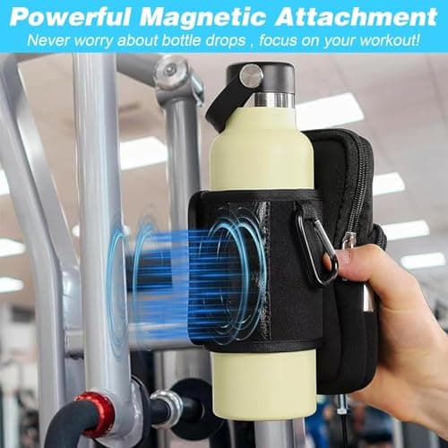 Magnetic Gym Bag Water Bottle Holder with Pockets for Sports Travel Work — view 5