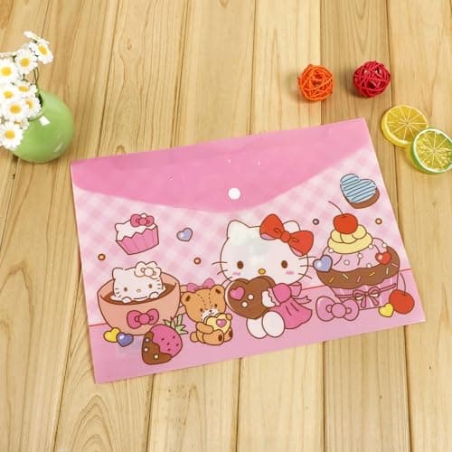 OMEIU Store 5PCS Plastic Wallets A4, 5 Different Designs Plastic Folders Popper Folder with Snap Closure, Lightweight Wallets for Document Office School Organization for Kids Adults (Purple 4pcs) — view 4