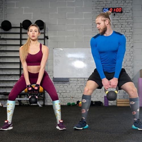 Compression Socks for Women & Men 6 Pairs 20-30 mmHg Travel Flight Socks — view 5