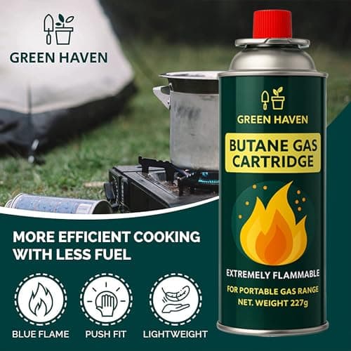 Green Haven Butane Gas Cartridge | Butane Propane Mix 4 Pack - EN417 Screw — view 2