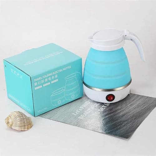 Mini Foldable Electric Kettle Collapsible Kettle Portable Suitable for Home Travel and Camping (Blue) — view 4