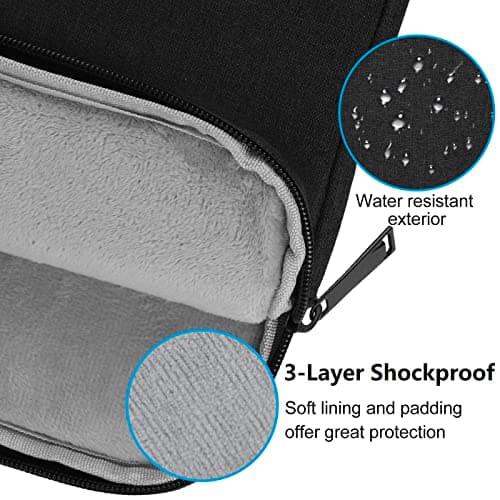 Chelory 15.6 Inch Laptop Sleeve for 16 Inch MacBook Pro/Max 2019-2026, Laptop Case for 15.6 16 Inch Notebook Computer Ultrabook Shockproof Protective Cover Water Resistant Carrying Bag, Black — view 4