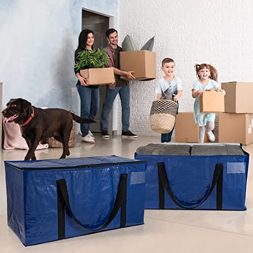ClearSpace Heavy Duty Moving Bags or Storage Bins with Lids, Blue, 10 Pack — view 5